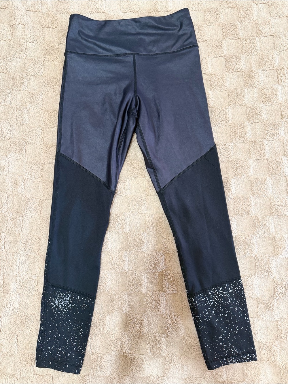 Zyia Active Black Reflective Speckle High Rise Leggings Size 4
